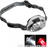 Ultra Bright LED Headlamp 1200 Lumen 3 Lighting Modes Flashlight White & Red LEDs Adjustable Angle and Waterproof for Running Camping Hiking   
